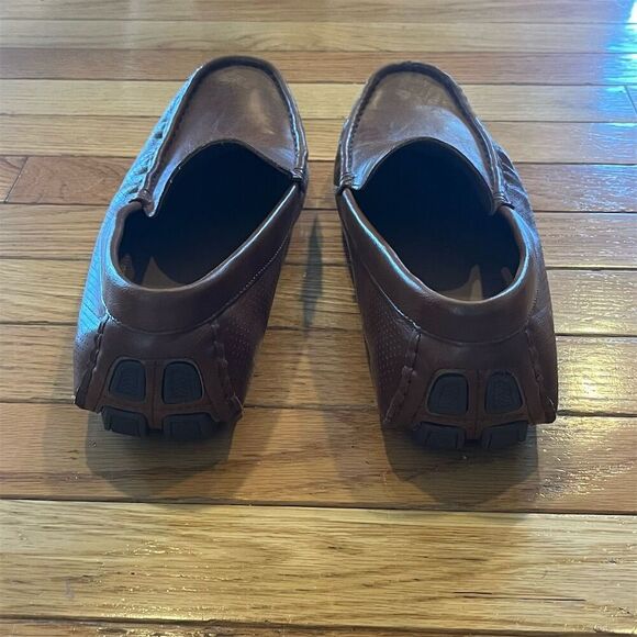 Aldo Men's Brown Leather Moccasin Driving Loafers Size 9.5 - Picture 3 of 8
